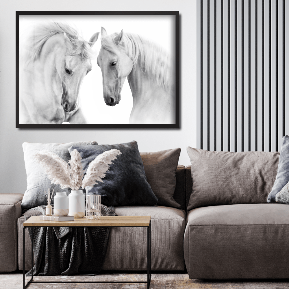 Quadros decorativos Cavalos brancos