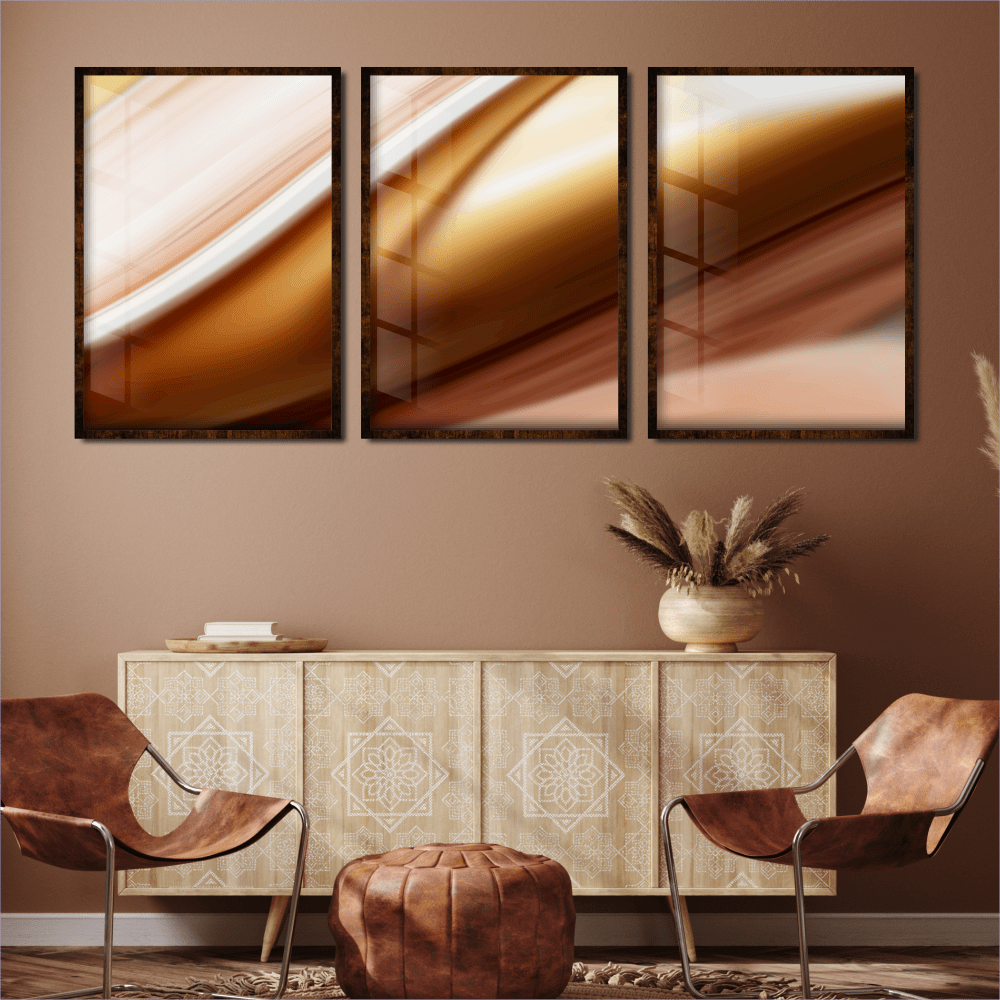 Quadros Decorativos Abstrato Dourado Belo Quadro