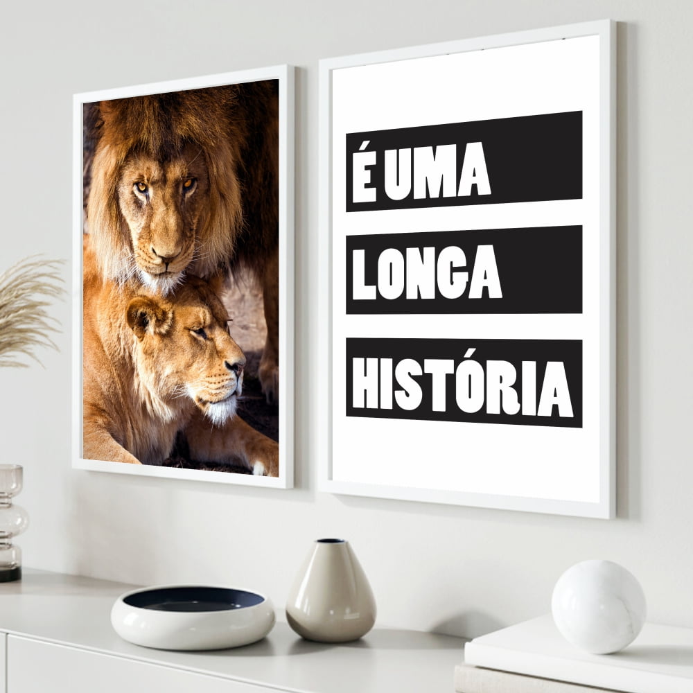 Quadro Decorativos Leão e Leoa