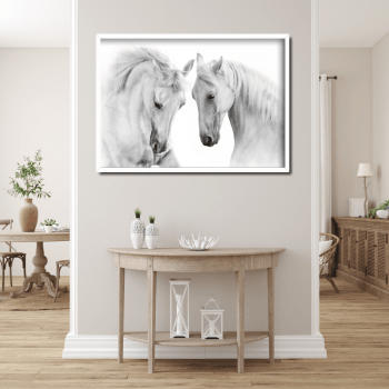 Quadros decorativos Cavalos brancos