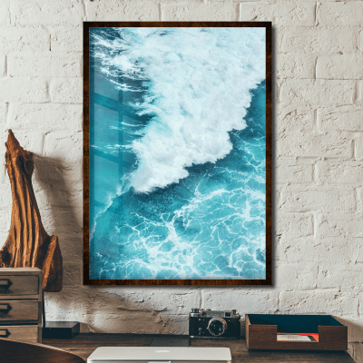 Quadros decorativos paisagem mar azul