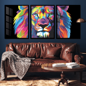 Quadros decorativos Leão colorido
