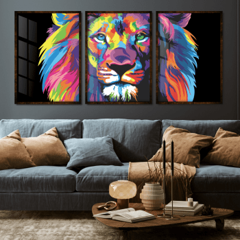 Quadros decorativos Leão colorido