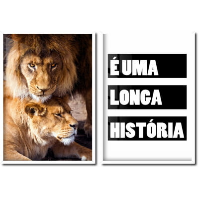 Quadro Decorativos Leão e Leoa