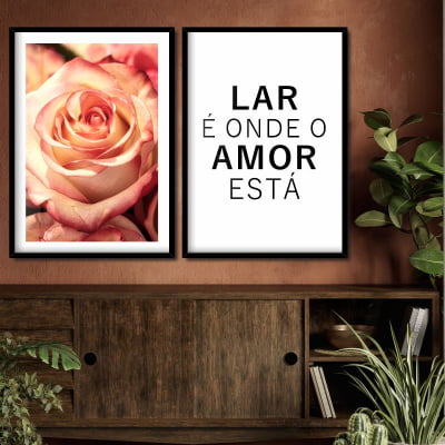 Quadro Decorativos Rosas Lar Amor