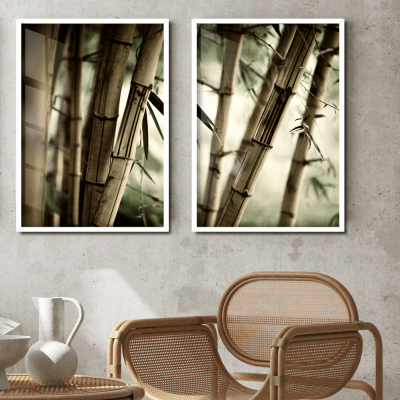 Quadros decorativos bambu kit 2