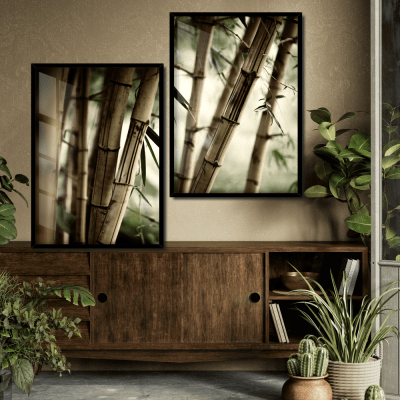 Quadros decorativos bambu kit 2