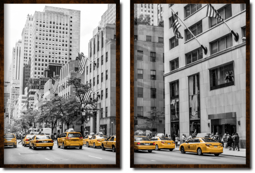 Quadros decorativos taxis de Nova York