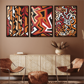 Quadro decorativos geométricos estilo Africano