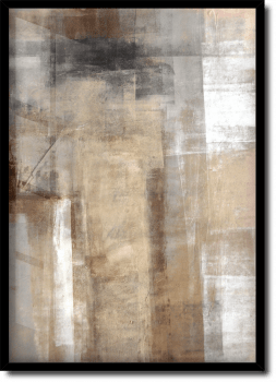 Quadro decorativo abstrato marrom e bege 2