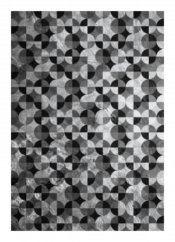 Quadro decorativo geométrico círculos tons de cinza